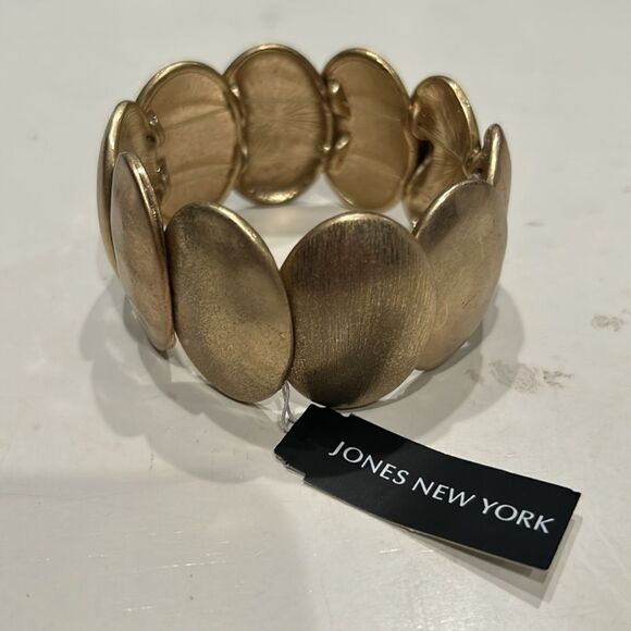 Jones of New York gold hammered stretchy bracelet cuff new with tags - Picture 4 of 7